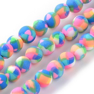Pandahall 8mm Wholesale Colorful Polymer Clay Round Beads