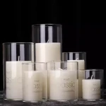 Party atmosphere candles bottles wax table empty cup wedding romantic glass candlestick