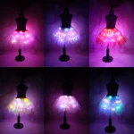 Party women' skirts Ballet Fashion Magic Light skirt Stars Sequin wear Kid Clothes Fluffy Glitter Princess led lights tutu skirt