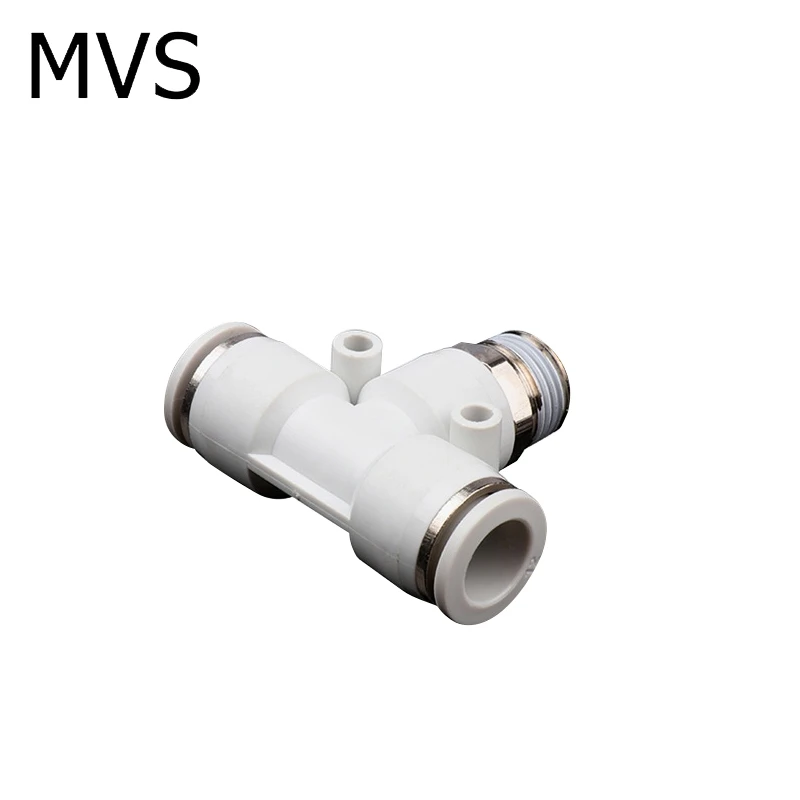 PB series white plastic connect hose fitting Pneumatic  One Touch in Air Fittings  T Way Pneumatic Fittings