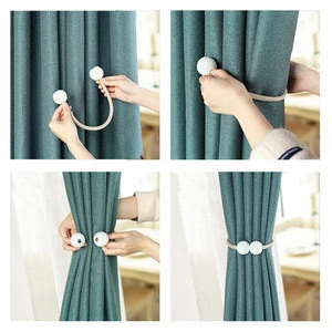 Pearlescent magnetic curtain clip curtain strap thick rope pearl magnetic buckle hanging ball buckle strap curtain accessories