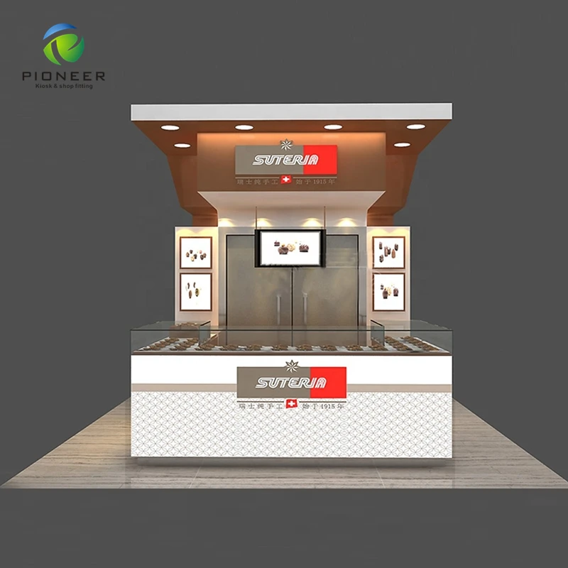 Pioneer Retro Snack Bar Furniture Display Kiosk For Shopping Mall / Centre