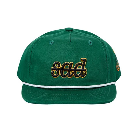 Plain Cotton Rope Low Profile 5 Panel Embroidery Logo Green Snapback Hat Cap