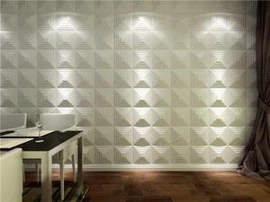 Plant fiber 3d decorative wall stickers pvc wall paper for project