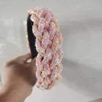 Plastic Hairband Ladies Accessories Colorful Headband Rainbow Braided Hair Hoop
