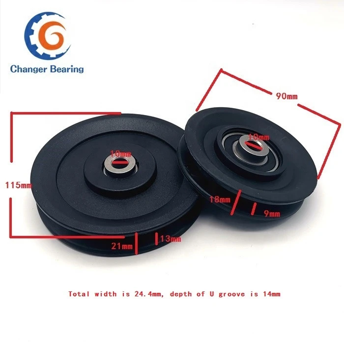 plastic nylon gym pulley with bearing OD 3.5 inch 90mm gym pulley