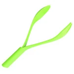 Plastic Spoon Fork and Knife Flatware , Customized Logo Salad Server Nesting Kitchen Tools Serving Utensils Salad Clamp