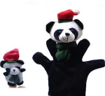 Plush animal cartoon hand puppet and finger puppet set toy