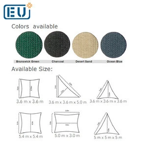 Polyester HDPE Wind Tension Triangle HDPE White Black Red 20 x 20 Diy Solar Sun Shade Sail Wave Canopy Pation Canopy Covers