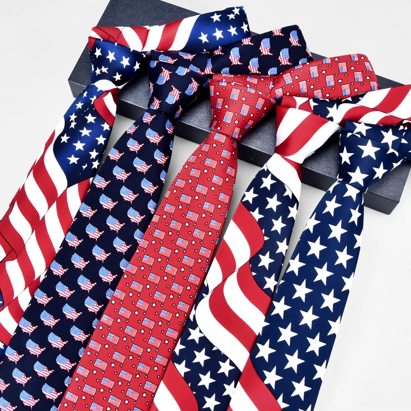 polyester neck ties custom printed design identification marker flag ties