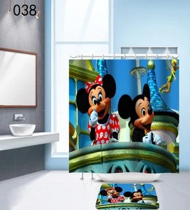 polyester shower curtain of cartoon character in digital printing made in China