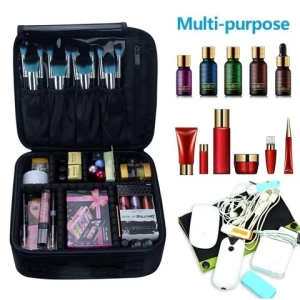 Portable Removeable Double Zipper Waterproof Makeup Case Organizer Travel Cosmetic Bag