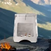 Portable Stainless Steel Camping Stove Dual-Purpose Outdoor Folding Wood Stove with Alcohol Picnic Fire Stove