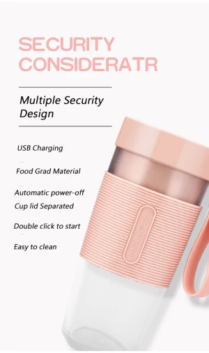 Portable USB Mini Juicer Bottle Cup Juice Rechargeable Mixers Blender