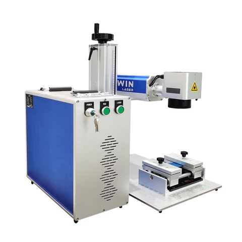 Powerful 50w fiber laser 1.5mm stainless steel cutting key logo engraving machine from china
