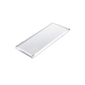 printing wolf logo plexiglass hotel display tray clear rectangular acrylic serving tray with apertures transparent lucite panel
