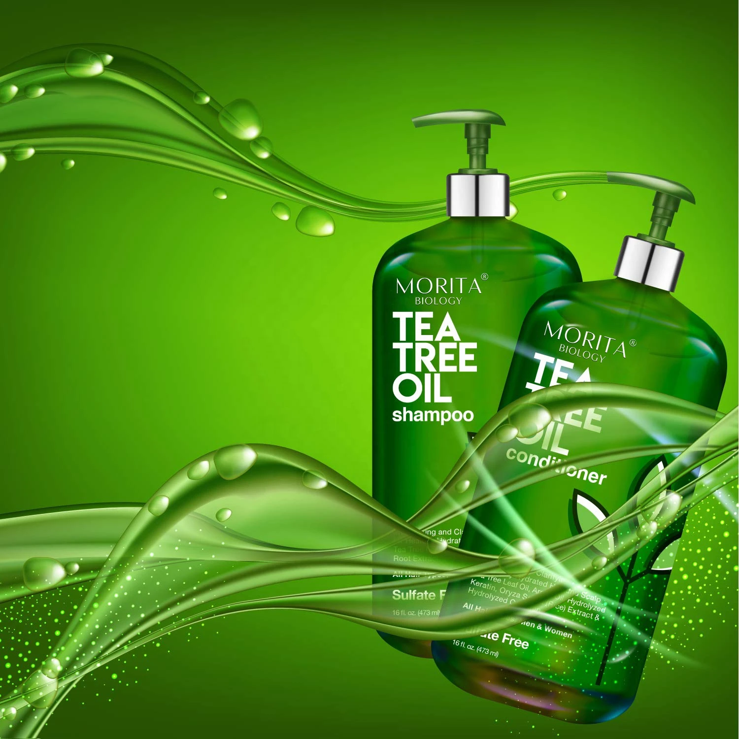 Private Label Tea Tree Aloe Vera Mint Shampoo Organic Vegan Natural Hair Tea Tree Essential Oil Hair Shampoo and conditioner