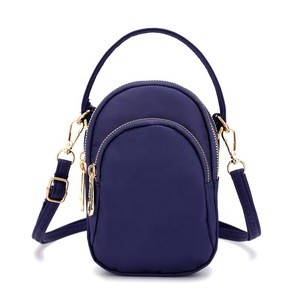Professional Factory Promotional Simple Cheap Navy Blue Single Shoulder Strap Mini Cell Phone Music Bag Lady Mini Hand Bag