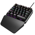 Professional High Quality Wired 35 Keys One single  hand Blue Axis True Machinery Full Metal Panel Gaming Mechanical Keyboard