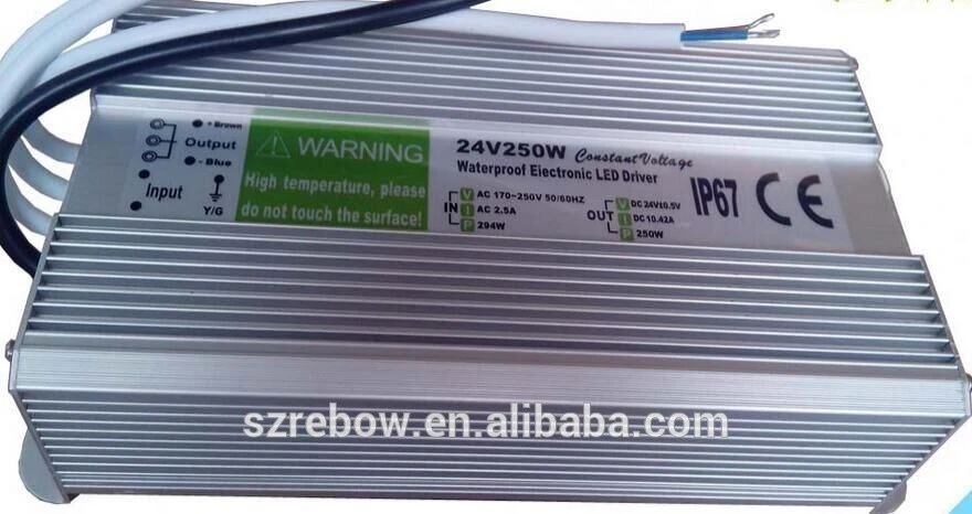 Professional Manufacturer CE RoHS IP67 Standard 250w 12v waterproof electronic led driver