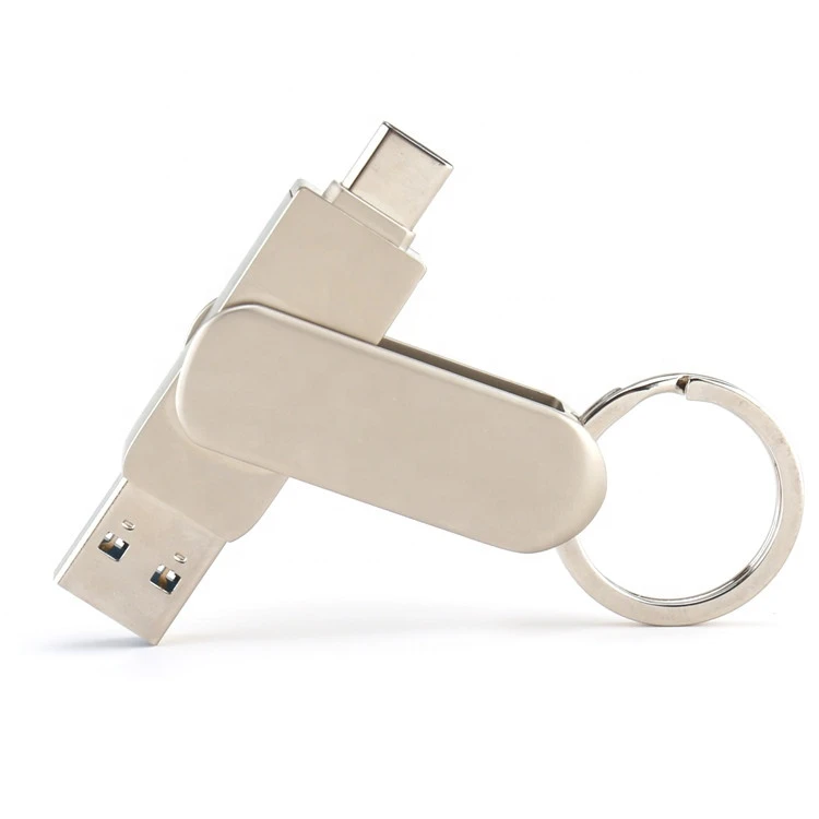 Promotional Custom Logo Metal Swivel USB 3.0 Type C 32GB 64GB OTG USB Flash Drive
