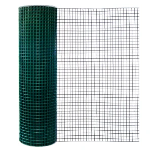 PVC Coated Welded Wire Mesh Fencing Green 1/2 x 1/2 Mesh Hole