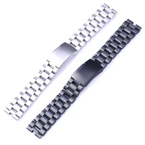 PVD Black silver 5 Beads Solid 22mm Stainless Steel Watch Band for Moto 360
