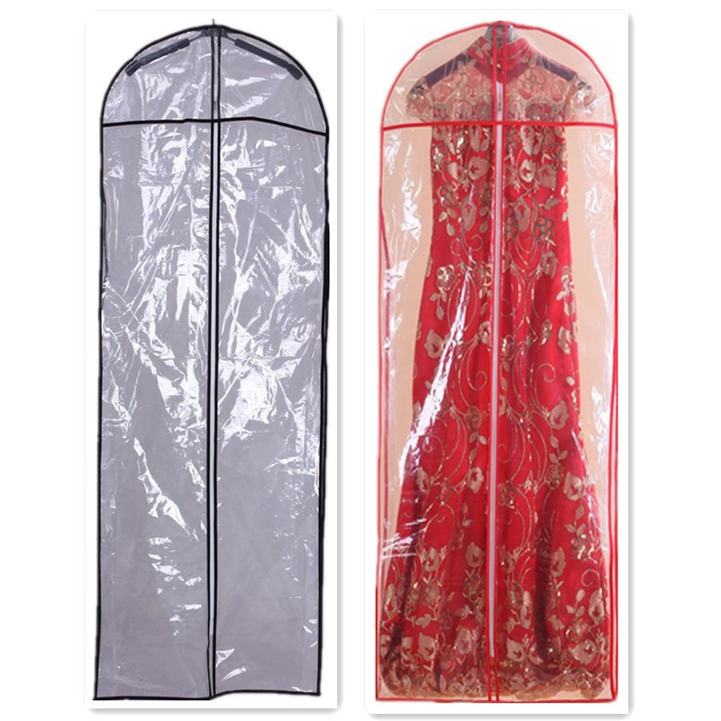 Quality wholesale custom logo 600 denier polyester breathable clothes cover wedding long dress bridal gown non woven garment bag
