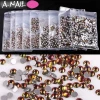 Queen fingers AAA  Hot Fix & Piexie& AB Purple & Rose Gold & File & Clear SS3/4/5/8/10 Mixed Nail Crystal Diamond Rhinestones