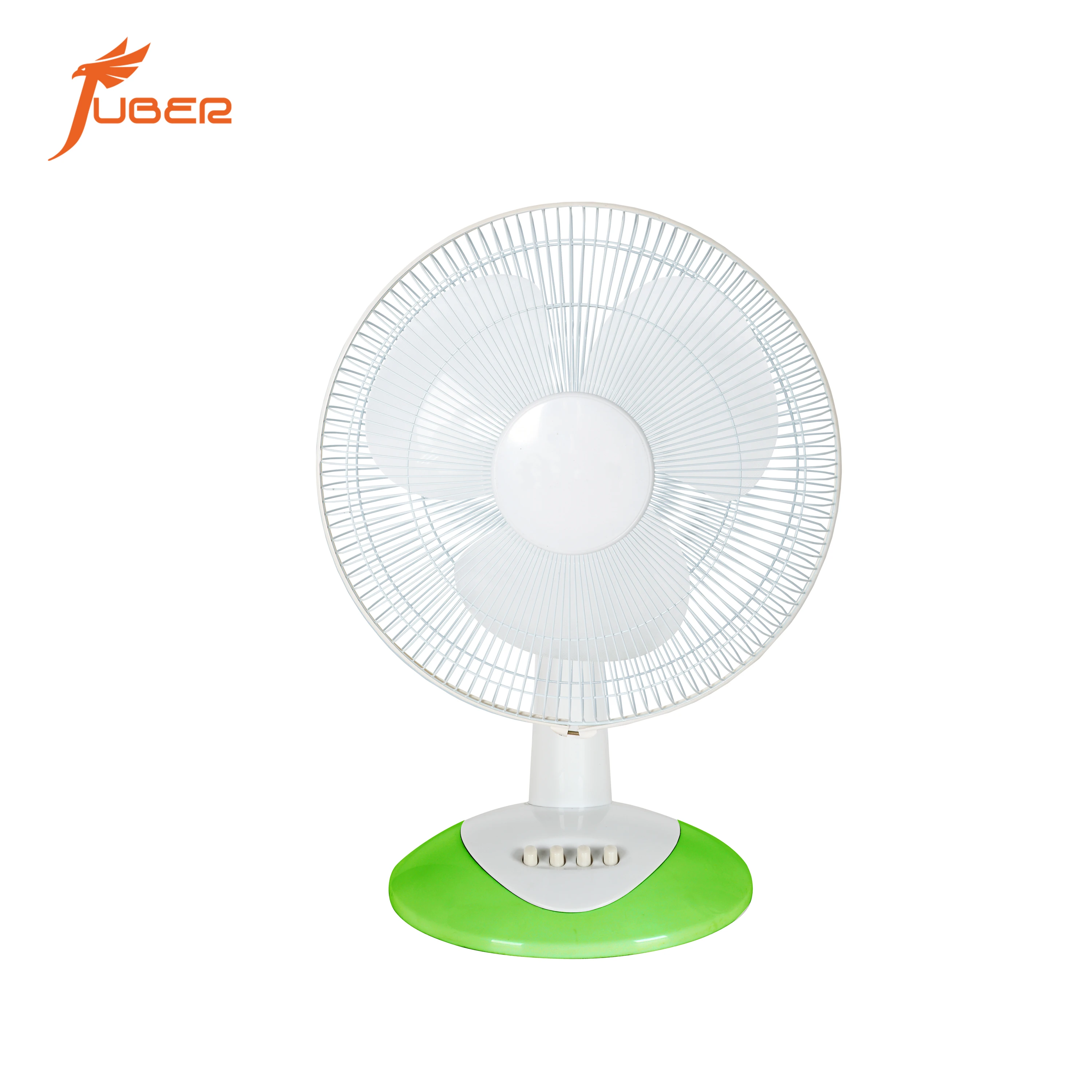 Quiet 16inch colorful small table fan with white line grill