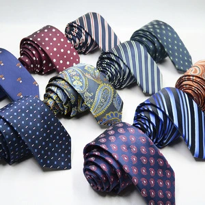 QX2317 Korea mens tie skinny fashion 6 cm polyester yarn tie factory direct sale