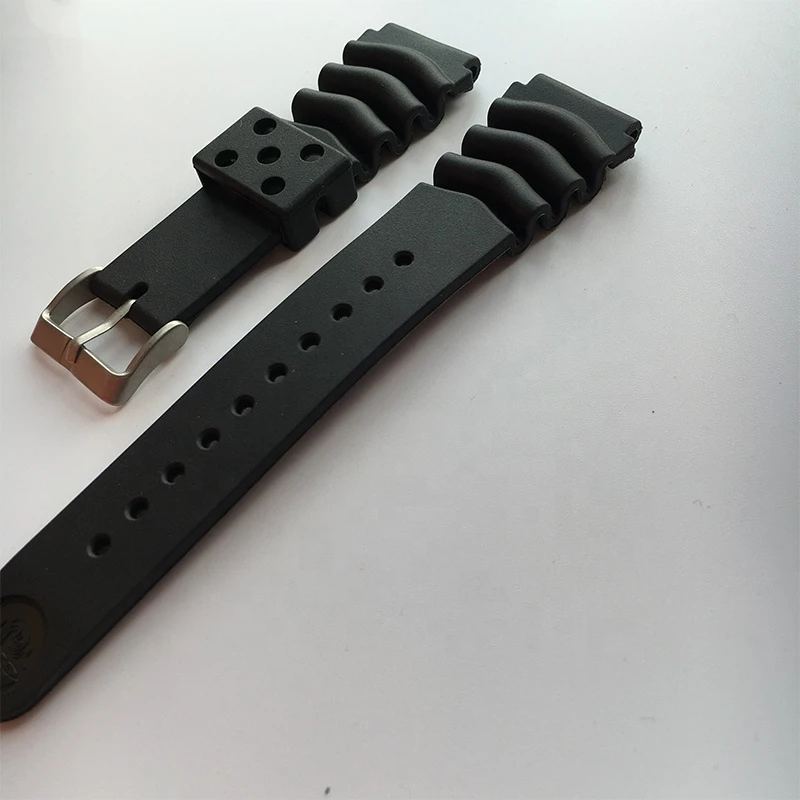 Replacement  Z20mm/Z22mm Black Divers  PU Rubber Watch Band Strap