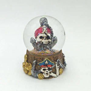 Resin crafts supplier pirate skull head statue