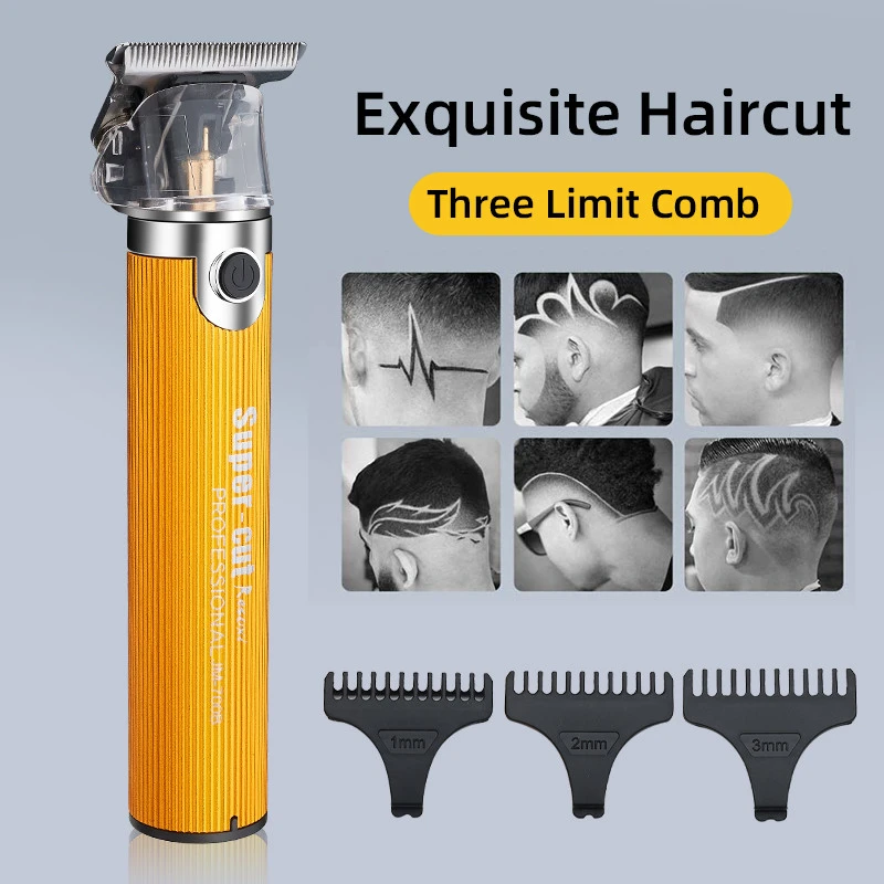 Resuxi hair trimmers electric hair clipper rechargeable zero  stripe hair trimmer mens
