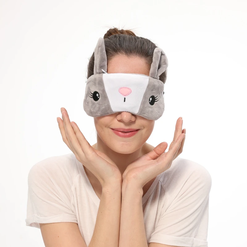 Reusable USB Cute Bunny Shaped Plush Heated Sleeping Eye Mask for Dry Eyes