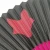 Import Rose red bamboo ribs  black paper hand fan from China