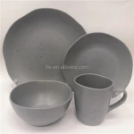 Round 16pcs stoneware tableware set dinnerware sets Matt color glazed Hotel Restaurant Ceramic Tableware Dinnerware Set