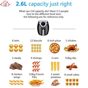 RSC 1300W 2.6L commercial Home Intelligent Touch Screen Non-Stick Digital Electric deep Air Fryer