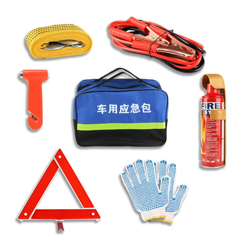 Safety Tool Set Vehicle Roadside Assistance Car Emergency Kit Bags with Jumper Cables