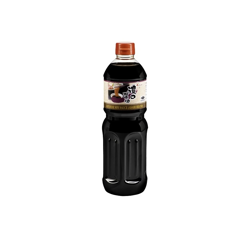 Salty and Concentrate Taste Fermented Japanese Dark Soy Sauce 1000 ml in PET Bottle Packaging