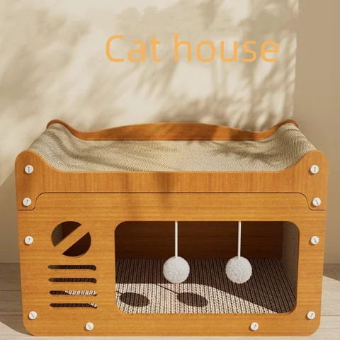 Buy Scratch-resistant Cat Litter Board And Four Seasons Cat House Wood ...
