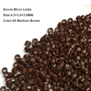 Screw Micro Rings 4.5*3.0*3.0MM 1000Pcs/Bottle #3 Dark Brown Crimp Beads For Hair Micro Ring Hair Extensions Tools