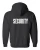 Import Security Silkscreen Front & Back Black Full Zip Hoodie, Ring-Spun Cotton Jersey Hooded Security Guard Uniform With Ribbed Cuffs from China