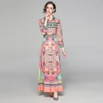 Ladies Office Style Orange color  A Line Long Sleeve See Through Elegant Party Dress