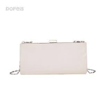 Shiny Fashion Clutch Evening Bag Style Diamond Shoulder Bag PU Leather Metal Strap Party Evening Bag Custom Logo