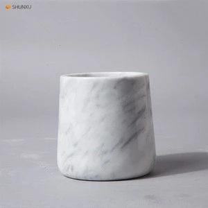 SHUNXU Custom home decor white marble flower vase factory direct sale