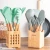 Import Silicone Cooking Utensils  Kitchen Utensil Set Non-stick Spatula Wooden Handle with Storage Box Kitchen Tools Gray from China