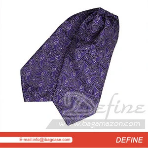 Silk Mens Ascot Jacquard Woven Formal Self Tie Cravat China Wholesale