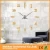 Import silver color 3D DIY large mirror wall sticker clock diy wall clock kits luxury home decor wall clocks from China