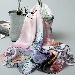 SJ0925 Fashion patterns 100% pure Silk Scarves for women